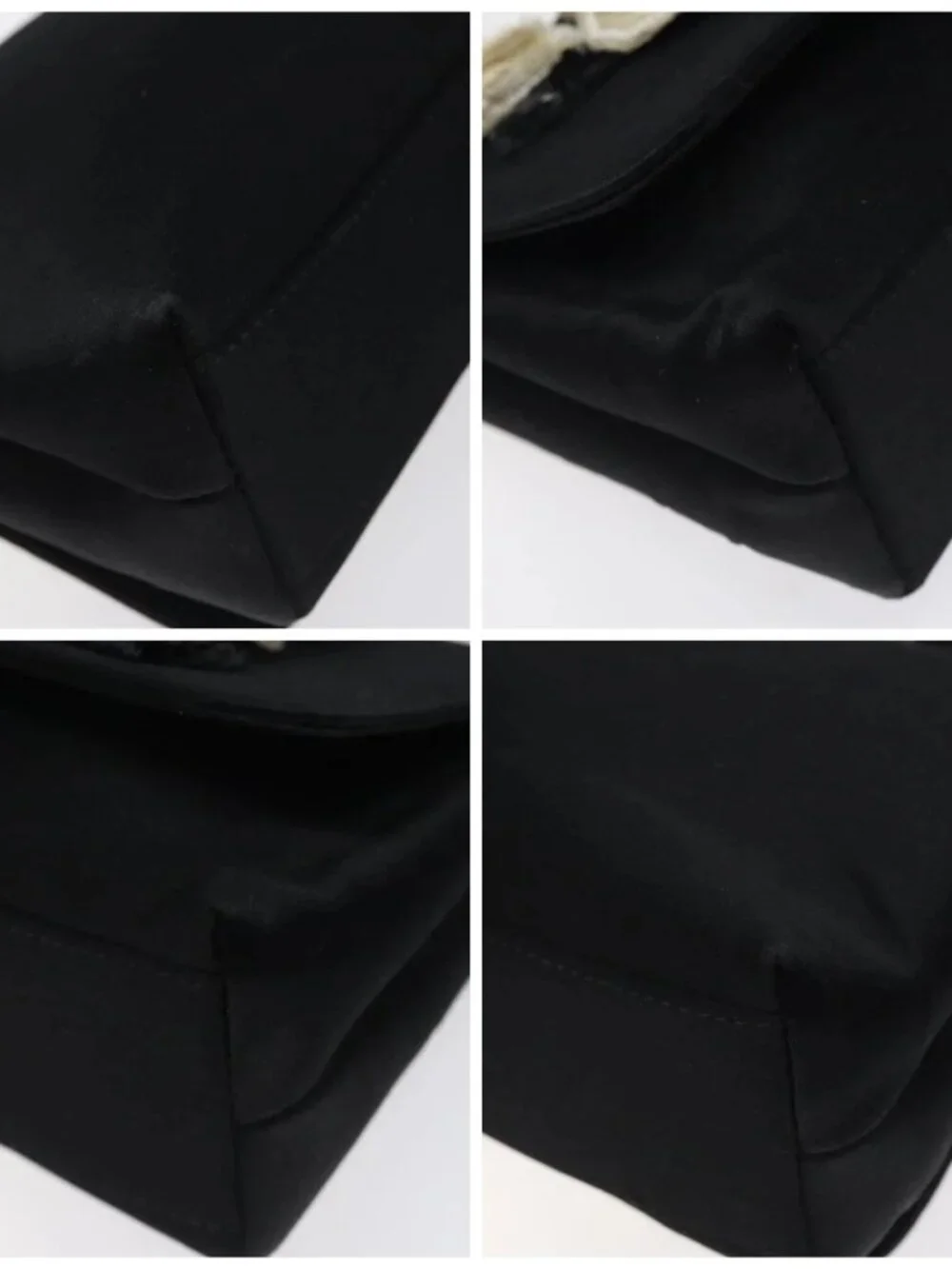 CHANEL Shoulder Bag Silk Black Gold CC Auth 123511
